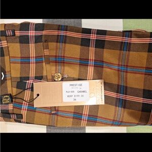 Prestige Caramel Plaid Pants